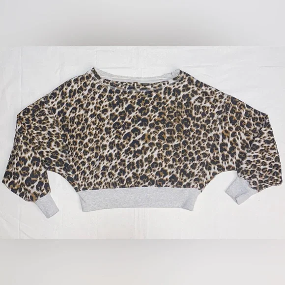 Free People Leopard Print Terry Sweatshirt - Picture 6 of 16